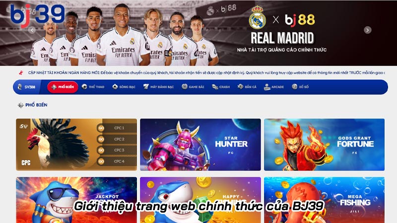 Giới thiệu trang web chính thức của BJ39 | Hình số 2 Giới thiệu trang web chính thức của BJ39