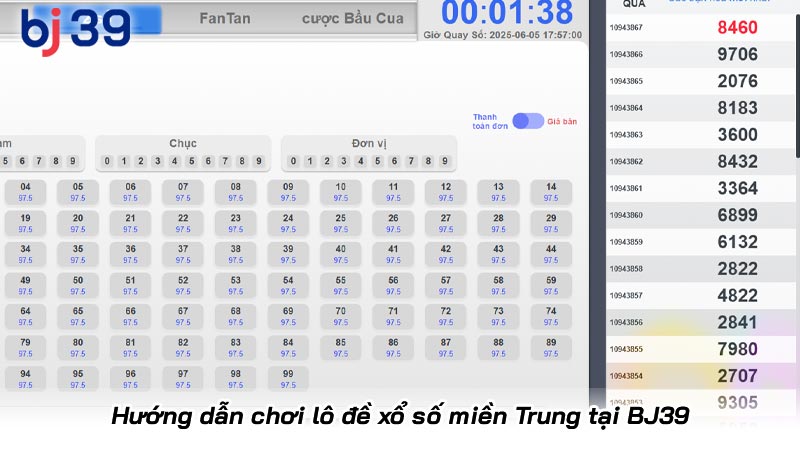 Cẩm nang chơi xổ số miền Trung trực tuyến đầy đủ và chi tiết | Hình số 3 Hướng dẫn chơi lô đề xổ số miền Trung tại BJ39